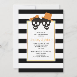 スカルカップル結婚のカップルのシャワー 招待状