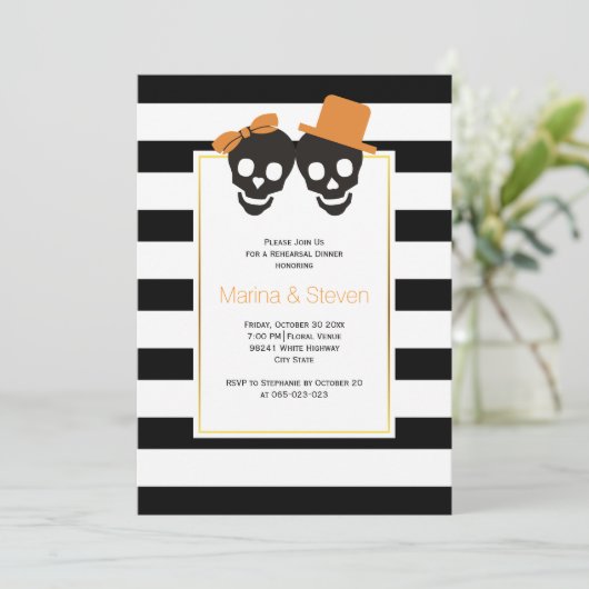 スカルカップル結婚ハロウィーンのリハーサル 招待状 (スタンド正面)