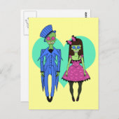 スカルカップル ポストカード (正面/裏面)
