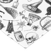 スカルカボチャのブロームスティックこうもりハロウィーン ショートテーブルランナー (コーナー)