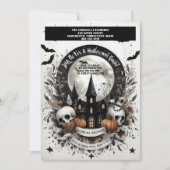 スカルカボチャ幽霊のよく出るハウスハロウィンバッシュゴシック 招待状 (正面)