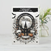 スカルカボチャ幽霊のよく出るハウスハロウィンバッシュゴシック 招待状 (スタンド正面)