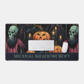 スカルカボチャ黒ゴシック デスクマット (キーボード&マウス)