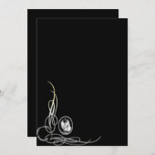 スカルカメオゴシックブライダルシャワー招待状 招待状 (正面/裏面)