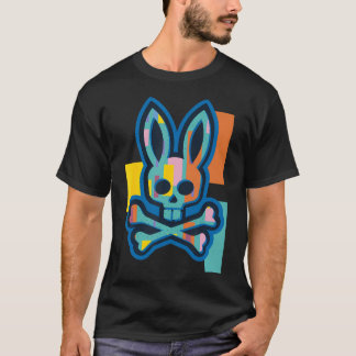 スカルカラフルとクロスボーンバートラビットバニーChr Tシャツ