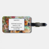 スカルカラフルの花 ラゲッジタグ (裏面横)