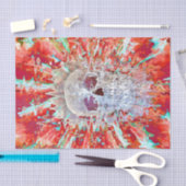 スカルカラフルアポップ・アートのートのシュールサイケデリックア作品 薄葉紙 (クラフト)