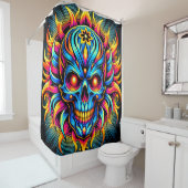 スカルカラフルアート シャワーカーテン (インサイチュ)