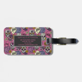 スカルカラフルトレンディーモノグラムピンクラゲッジタグ ラゲッジタグ (裏面横)