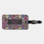 スカルカラフルトレンディーモノグラムマウヴラゲッジタグ ラゲッジタグ (裏面横)