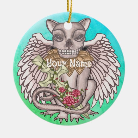スカルガルゴイルオーナメント セラミックオーナメント (正面)