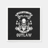 スカルガンズアウトローウカウボーイウェスタン射撃、 発砲ギフト スタンダードカクテルナプキン (正面)