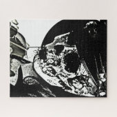 スカルガール – 白黒 ジグソーパズル (横)