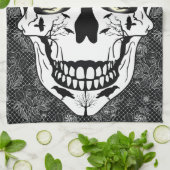 スカルキッチンタオルRavenデザインホームデコール キッチンタオル (折り畳み)