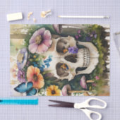 スカルキノコフローラ水彩画 薄葉紙 (クラフト)