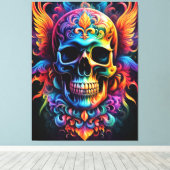 スカルキャンバス印刷 キャンバスプリント (インサイチュ (ウッドフロア))