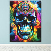 スカルキャンバス印刷 キャンバスプリント (インサイチュ (ウッドフロア))