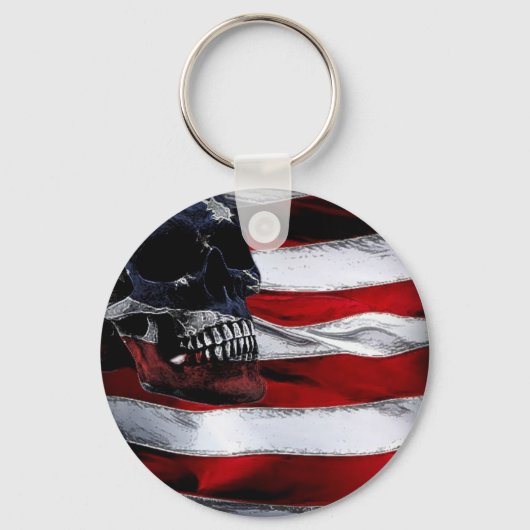 スカルキーチェーン（アメリカ） キーホルダー (正面)