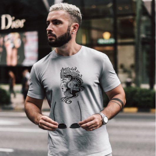 スカルクイーンダークアールヌーボー Tシャツ