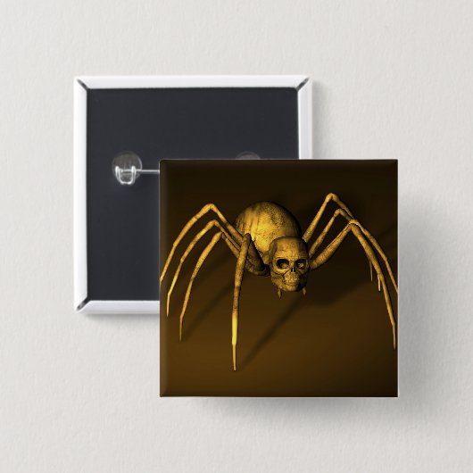 スカルクモ 缶バッジ (正面&裏面)