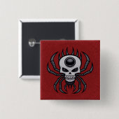 スカルクモ 缶バッジ (正面&裏面)