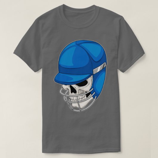 スカルクリケットヘルメット Tシャツ (デザイン正面)