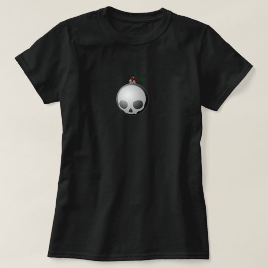 スカルクリスマスオーナメントグラフィック Tシャツ (デザイン正面)