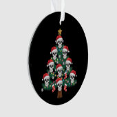 スカルクリスマスツリーパジャマクールスケルトンサンタ オーナメント (正面)