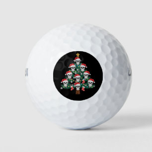 スカルクリスマスツリーパジャマクールスケルトンサンタ ゴルフボール