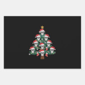 スカルクリスマスツリーパジャマクールスケルトンサンタ ラッピングペーパーシート (正面)