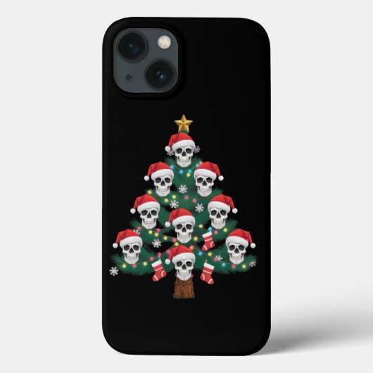 スカルクリスマスツリーパジャマクールスケルトンサンタ Case-Mate iPhoneケース (裏面)