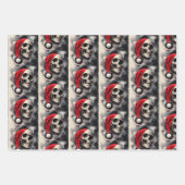スカルクリスマスラッピングシート ラッピングペーパーシート (正面2)