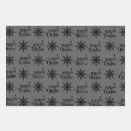 スカルクリスマスラッピング紙 ラッピングペーパーシート