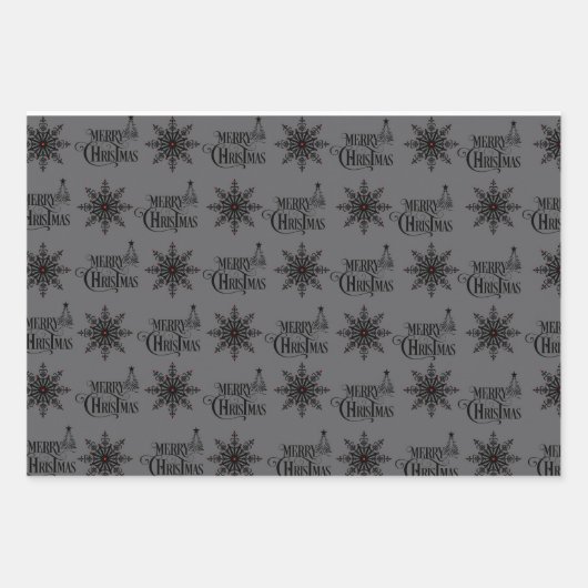 スカルクリスマスラッピング紙 ラッピングペーパーシート (正面)