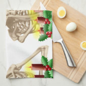 スカルクリスマス キッチンタオル (四つ折り)