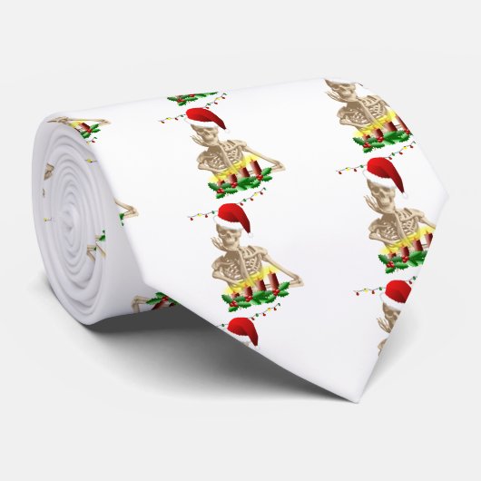 スカルクリスマス ネクタイ (ロール)