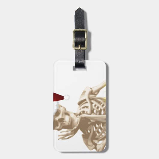 スカルクリスマス ラゲッジタグ (正面縦)