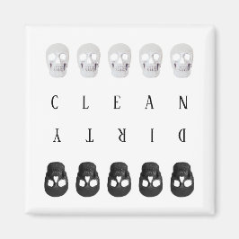 スカルクリーン汚れた白黒食洗機 マグネット