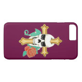 スカルクロスとバラ Case-Mate iPhoneケース (裏面(横))