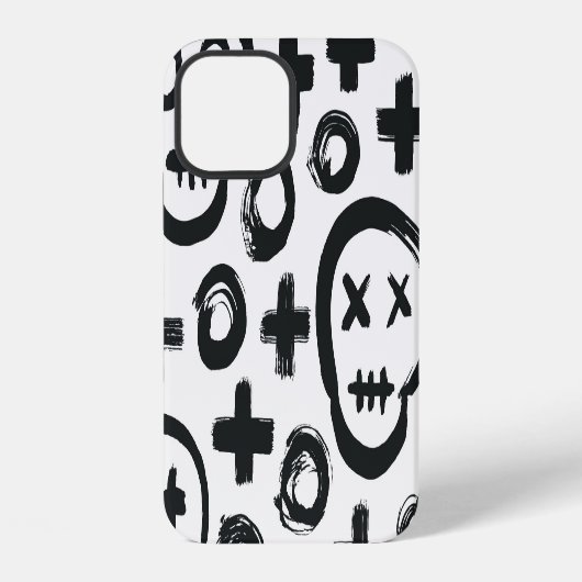 スカルクロスサークル: シームレスな装飾 iPhoneケース (裏面)
