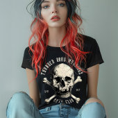 スカルクロスボーンレトロヴィンテージ海賊編ナイト Tシャツ