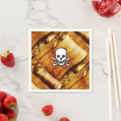 スカルクロスボーン宝石図スクロール海賊 スタンダードカクテルナプキン (インサイチュ)