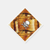 スカルクロスボーン宝石図スクロール海賊 スタンダードカクテルナプキン (角)