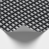 スカルクロスボーン:白黒パターン。 ラッピングペーパー (角)