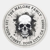 スカルグランジハロウィーン差出人住所 ラウンドシール (正面)