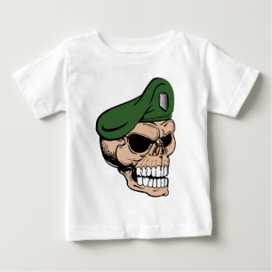 スカルグリーンベレ ベビーTシャツ