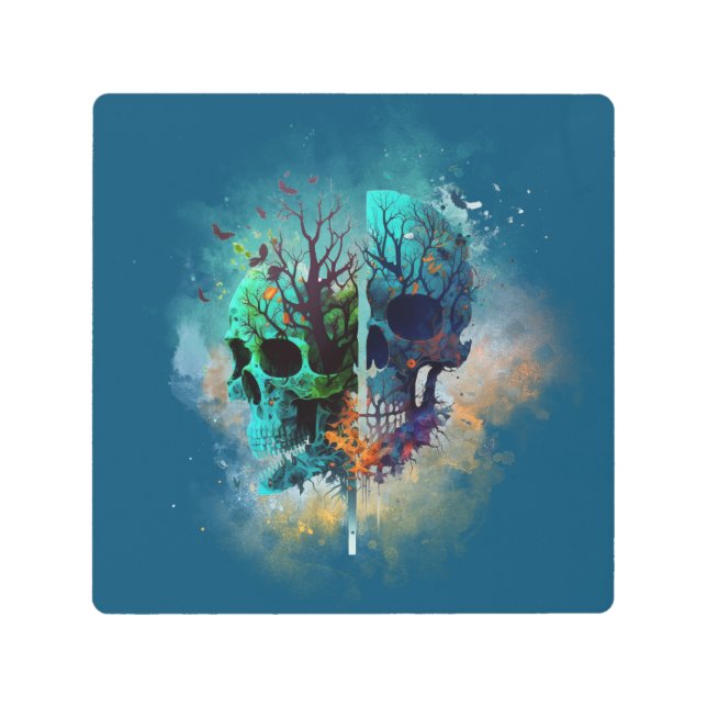 スカルグローブ メタルプリント (正面)