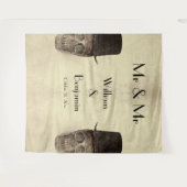 スカルゲイミスター&ミスターヴィンテージレトロセピアバックドロップ タペストリー (正面(横))