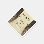 スカルゲイ氏とヴィンテージレトロセピア結婚ズ スタンダードカクテルナプキン (角)