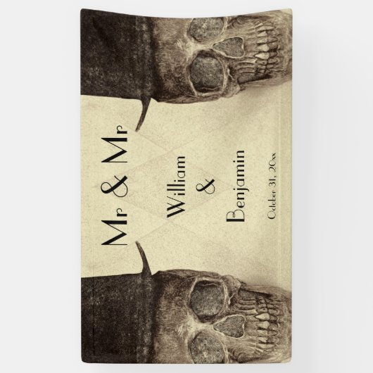 スカルゲイ氏とヴィンテージレトロセピア結婚ズ 横断幕 (縦)